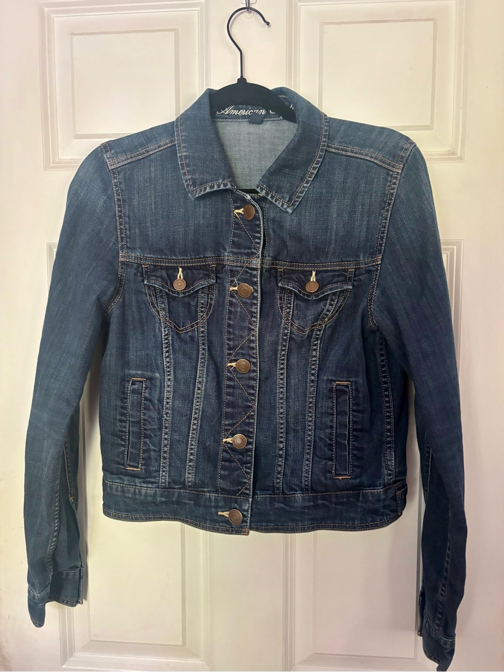 American Eagle Dark Wash Denim Jean Jacket Size M EUC